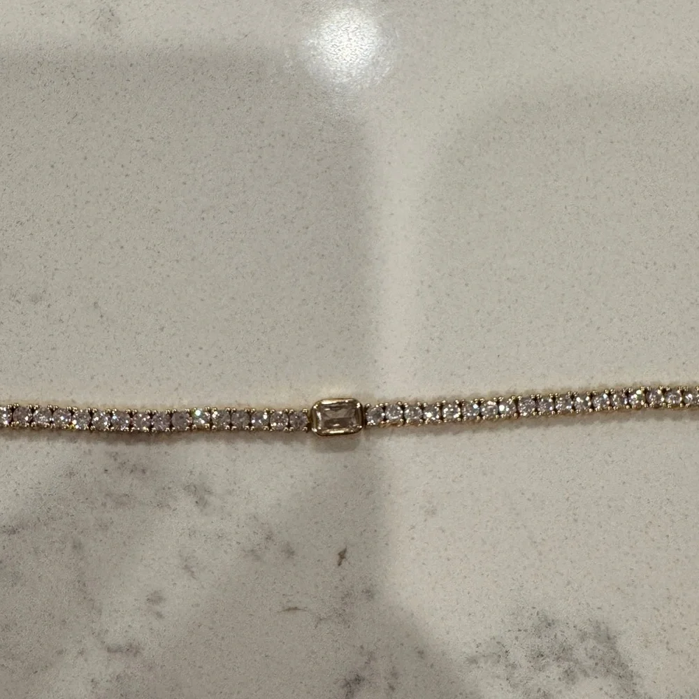 NEW Ahava Jewels CZ Gold Plated Tennis Bracelet
